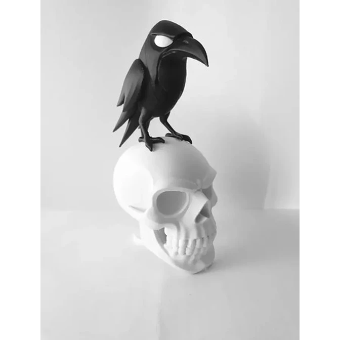Decoración Minimalista - Cuervo Y Calavera 3