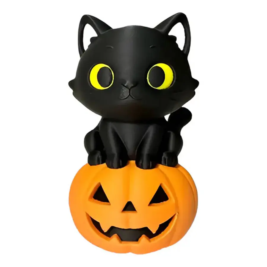 Decoración Halloween - Gato Con Calabaza