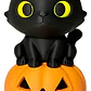 Decoración Halloween - Gato Con Calabaza - Miniatura 1