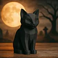 Gato Negro Estilo Poligonal - Decoración Fiesta Halloween - Miniatura 2