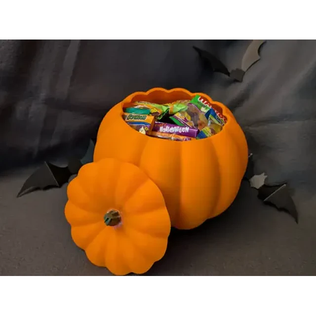 Decoración Cuenco Para Dulces Halloween - Calabaza Con Tapa