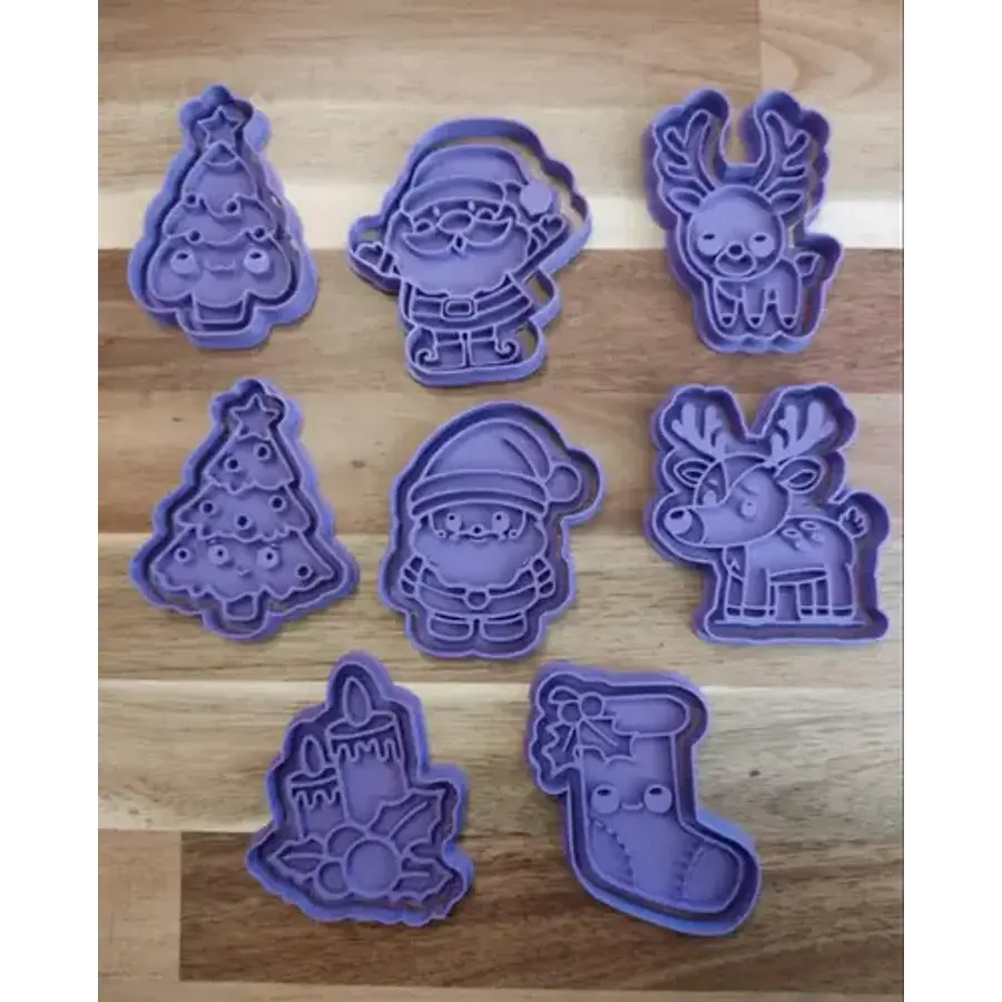Cortadores De Galletas Navideño Kawaii (pack 8)