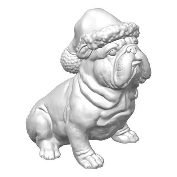 Figura - Bulldog Británico Navideño 1