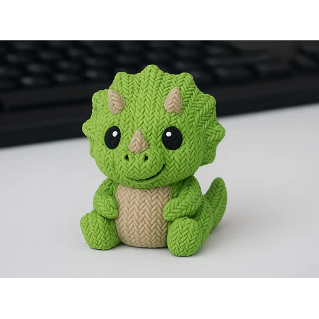 Figura Decorativa- Triceratops De Punto Verde