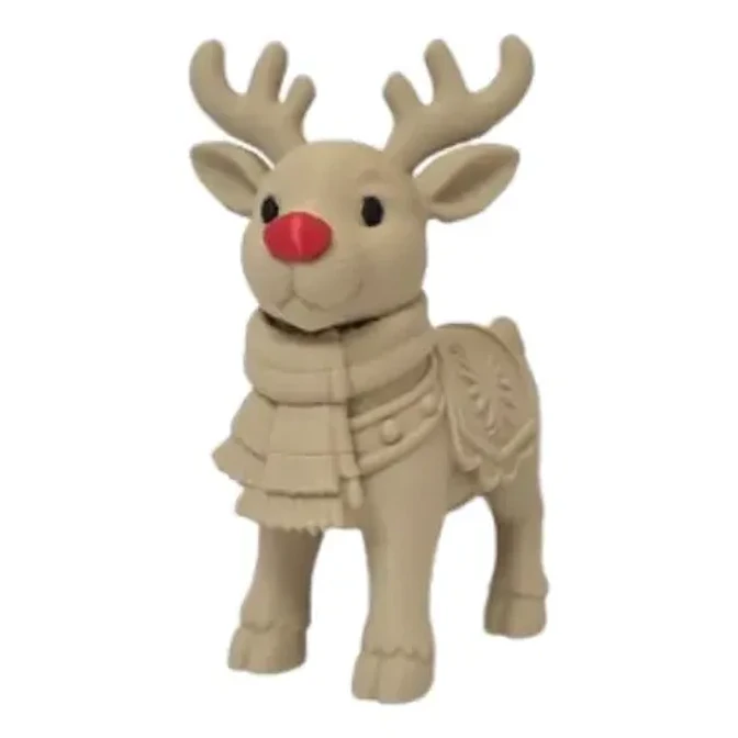 Adorno Navideño- Reno Con Nariz Roja 1