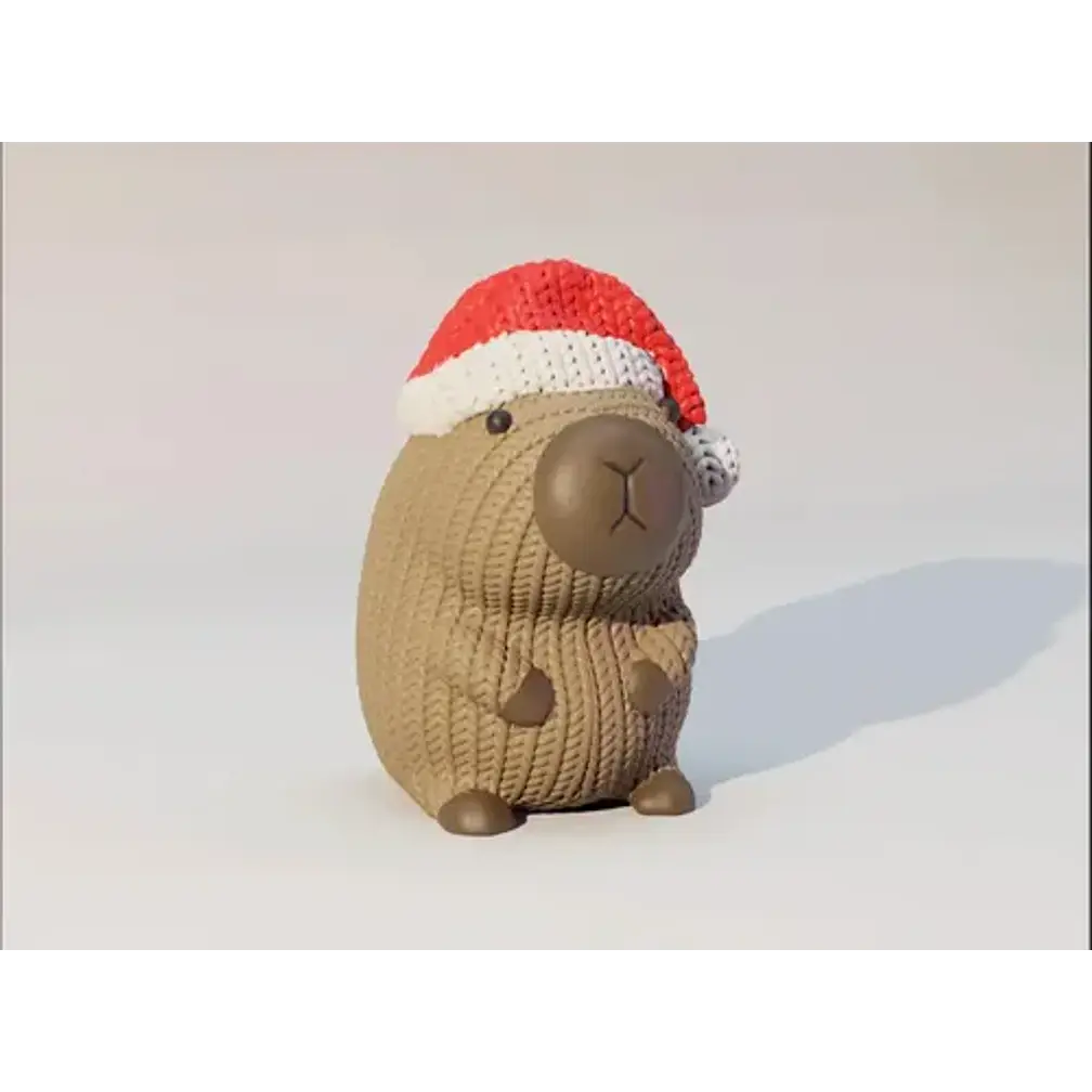 Figura - Castor Cafe Navideño Tejido 3