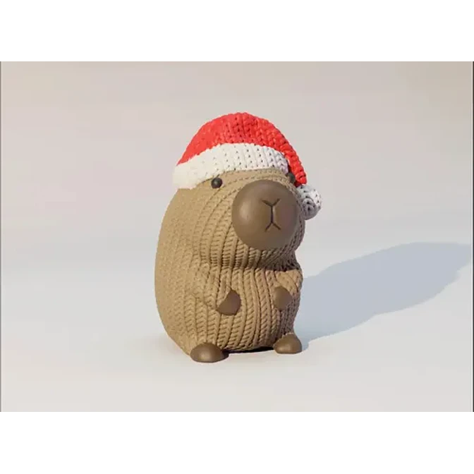 Figura - Castor Cafe Navideño Tejido 3