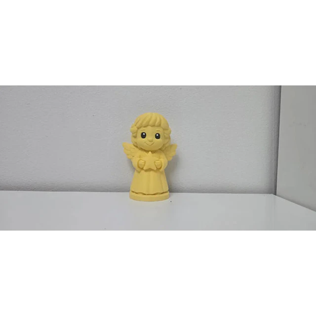 Ángel Sonriente Con Estrella Figura Navideña