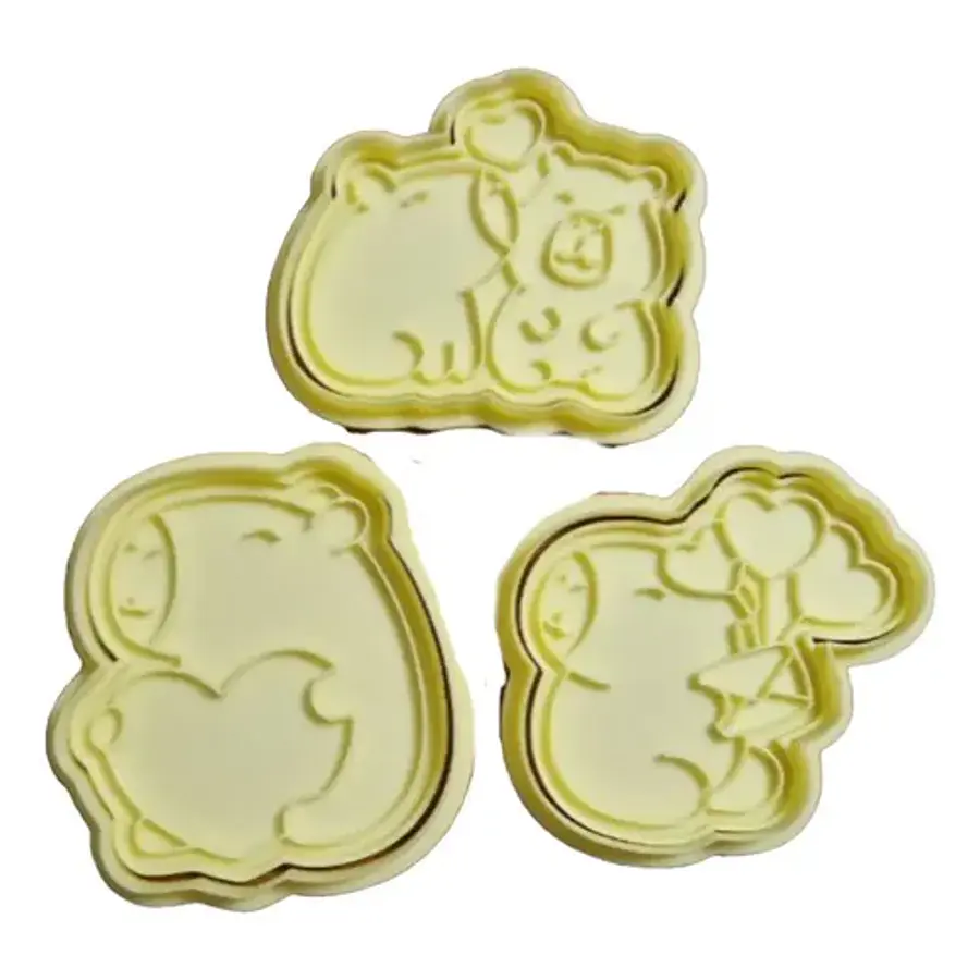 Cortador De Galletas -  Capibara Enamorado (pack 3)