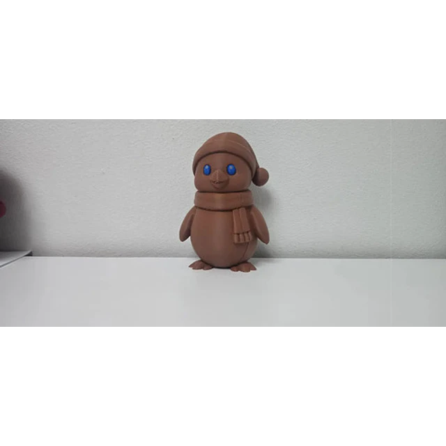 Pingüino Con Sombrero Y Bufanda Figurita De Navidad