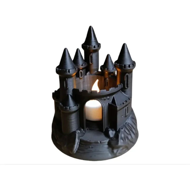 Portavelas Led- Castillo Negro