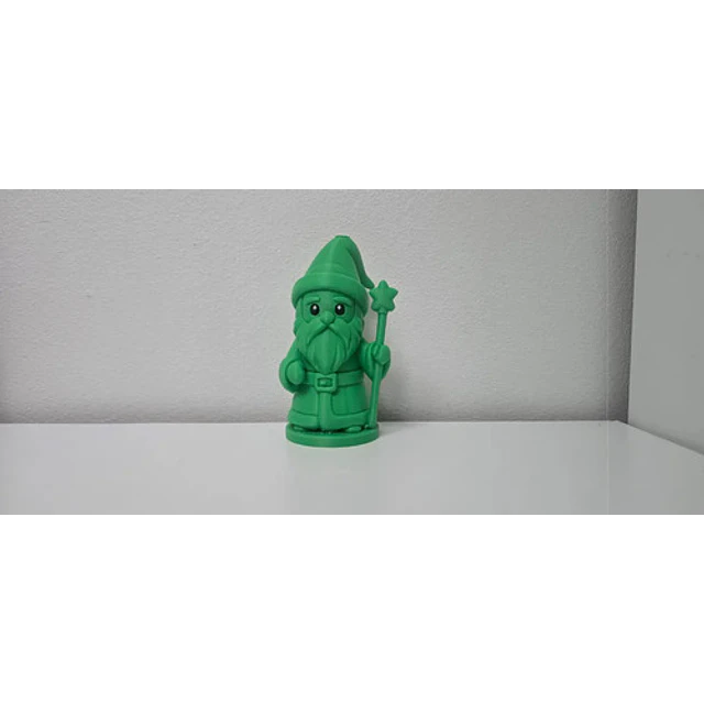 Gnomo Mago Con Bastón Estelar Para Navidad - Adorno