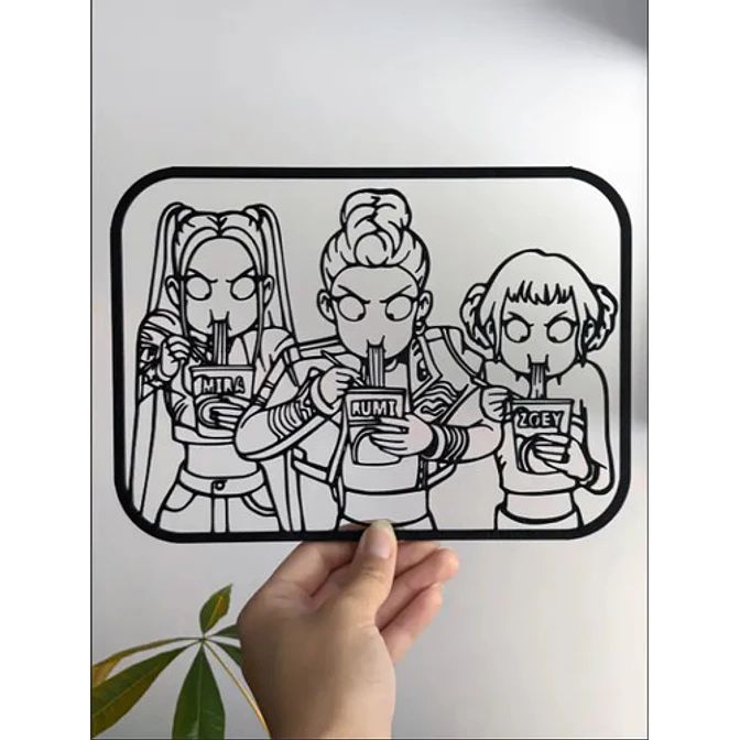 Decoración - Huntrix Comiendo Ramen Para Pared 1
