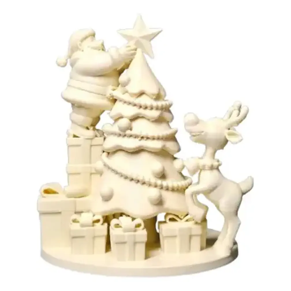 Figura Navideña - Diorama Papá Noel, Reno Y Árbol 1