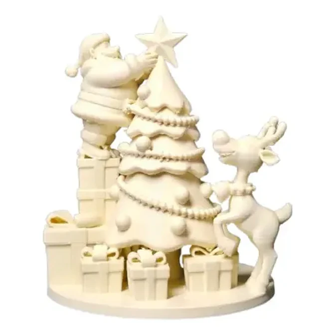 Figura Navideña - Diorama Papá Noel, Reno Y Árbol 1