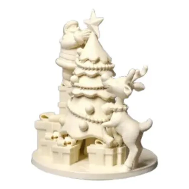 Figura Navideña - Diorama Papá Noel, Reno Y Árbol
