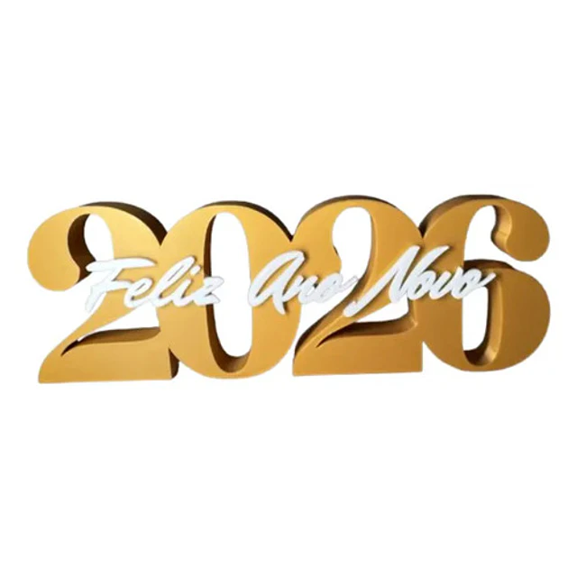 Feliz Año Nuevo 2026 - Placa Decorativa