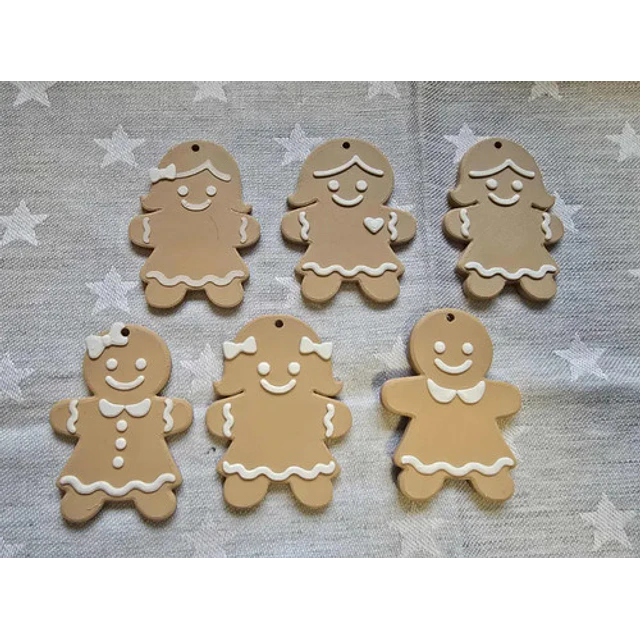 Adornos Para Árbol De Navidad Galletas De Jengibre - Pack 6