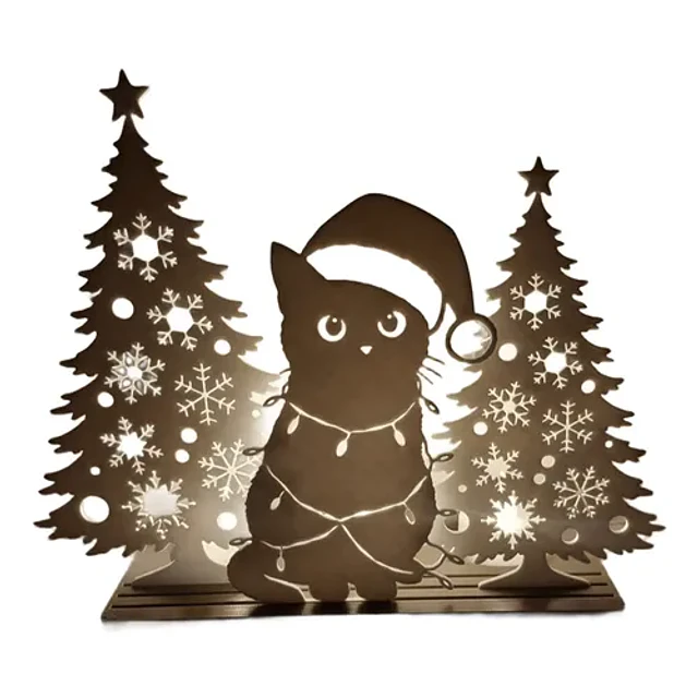 Decoración - Silueta De Gato Navideño