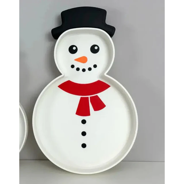 Adorno - Plato Muñeco De Nieve Para Aperitivos