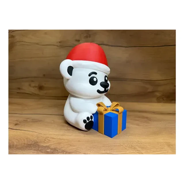 Figura Navideña- Oso De Navidad Con Regalo