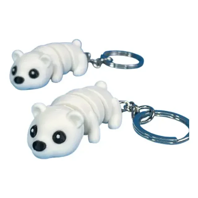 Llaveros - Modelo Oso Polar Flexible (pack De 2)