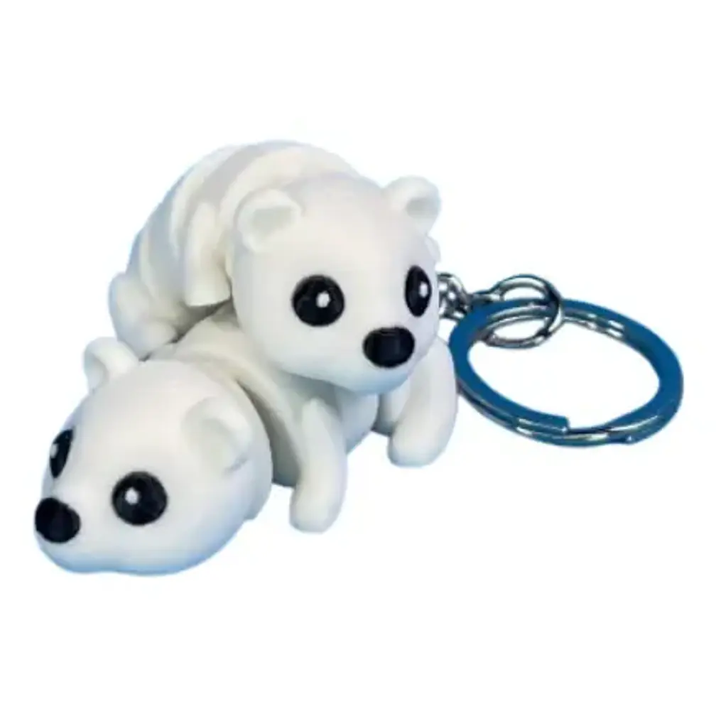 Llaveros - Modelo Oso Polar Flexible (pack De 2) 2
