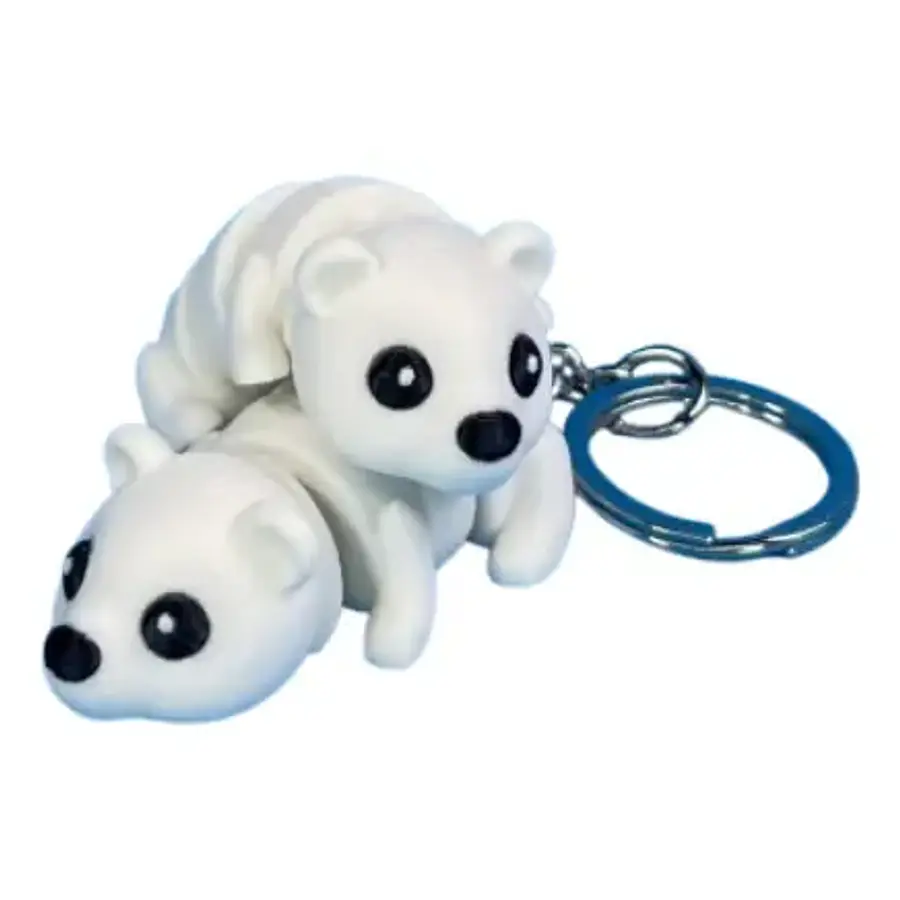 Llaveros - Modelo Oso Polar Flexible (pack De 2)