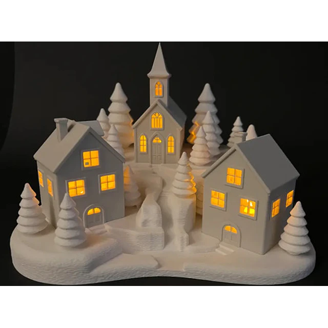Adorno Navideño- Casas De Velas Nevadas