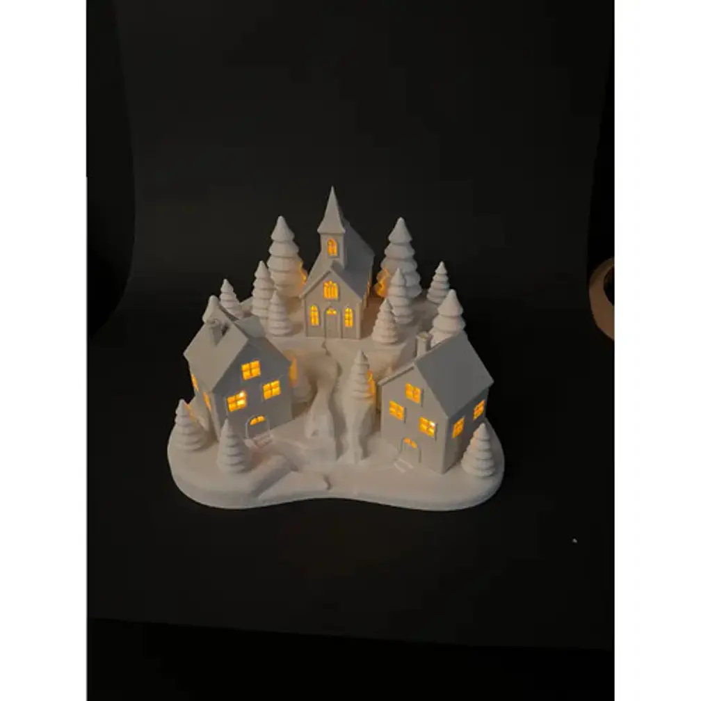 Adorno Navideño- Casas De Velas Nevadas 2