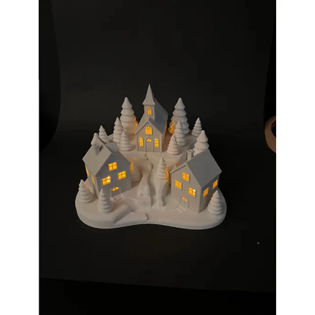 Adorno Navideño- Casas De Velas Nevadas