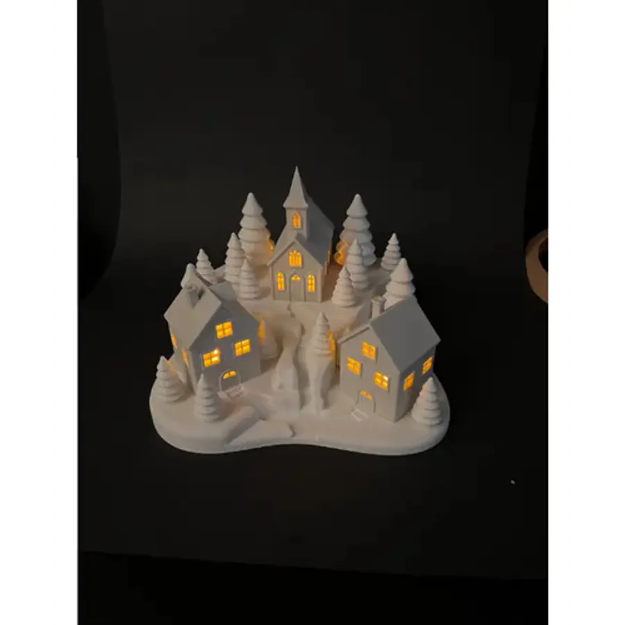 Adorno Navideño- Casas De Velas Nevadas