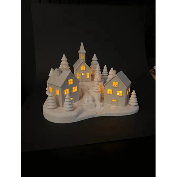 Adorno Navideño- Casas De Velas Nevadas 4