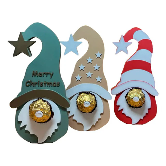 Adorno Navidad Chocolates - Gnomos (pack 3 Un)