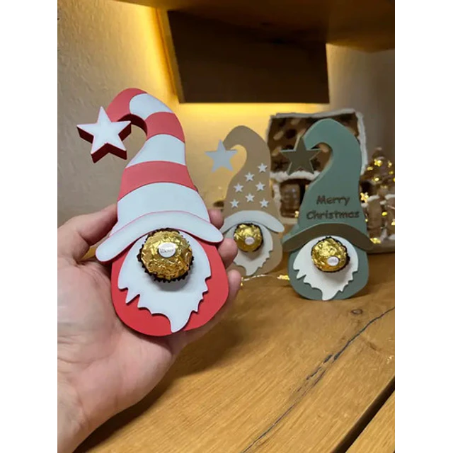 Adorno Navidad Chocolates - Gnomos (pack 3 Un)