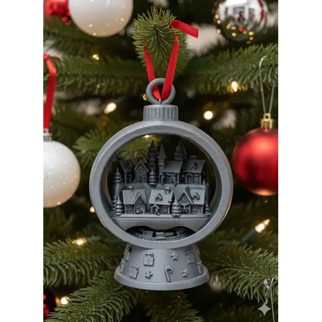 Adorno Para El Árbol De Navidad- Pueblo Nevado
