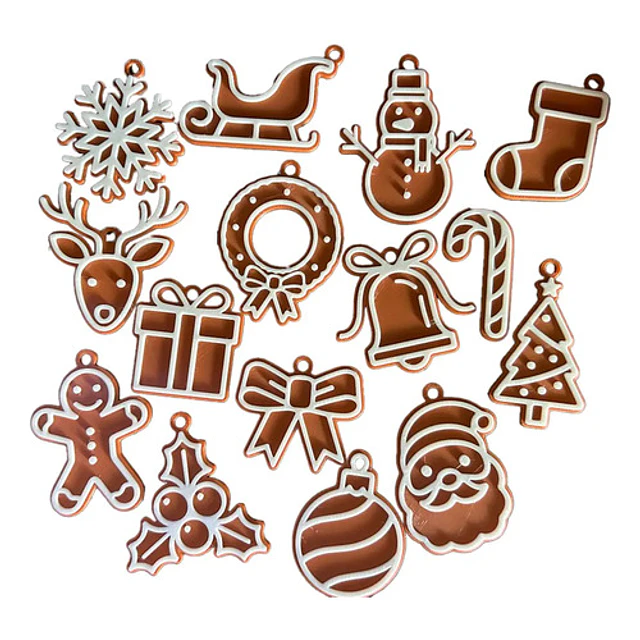 Adornos Navideños - Figuras De Jengibre (pack 15 Un)