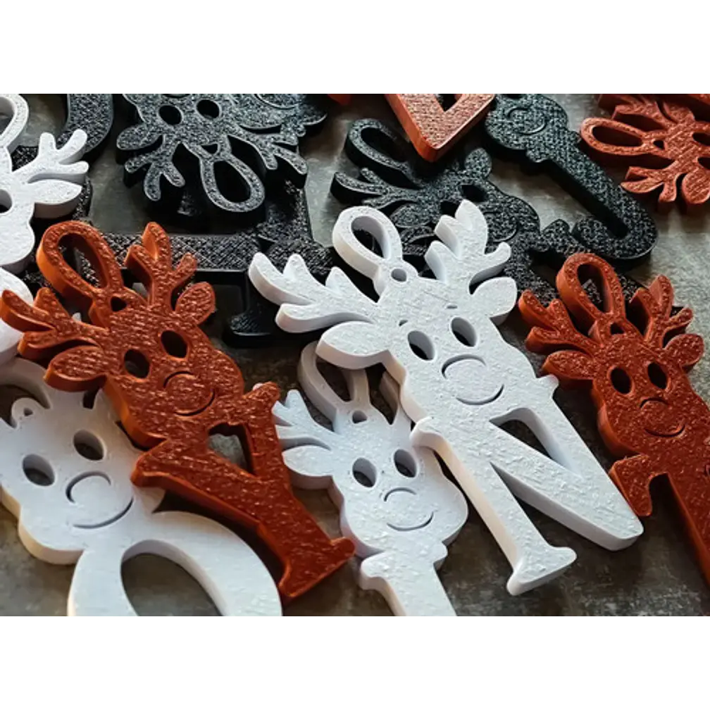 Adornos Navideños Abecedario - Diseño Alce (letras A-z) 2
