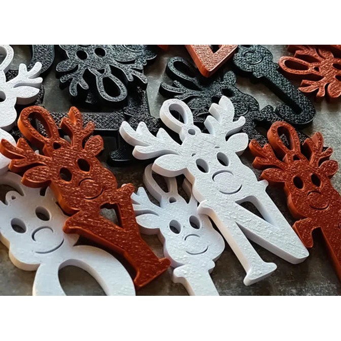 Adornos Navideños Abecedario - Diseño Alce (letras A-z) 2