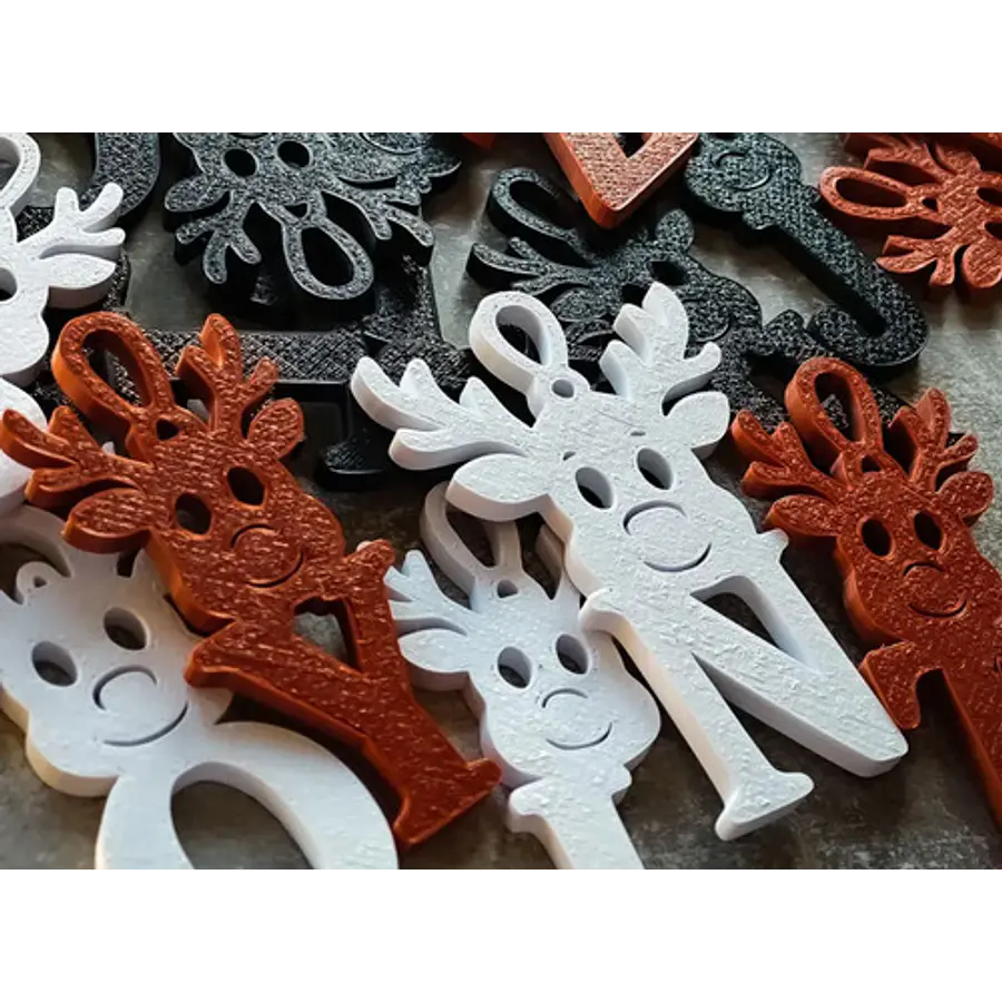 Adornos Navideños Abecedario - Diseño Alce (letras A-z)
