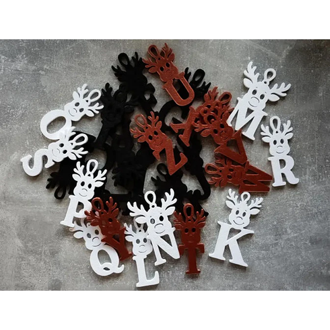 Adornos Navideños Abecedario - Diseño Alce (letras A-z) 3