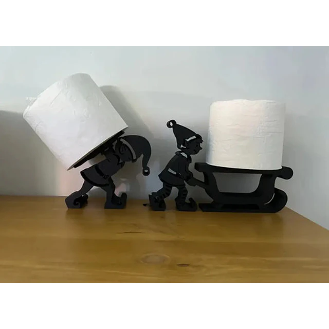 Organización Baño - Porta Rollos Elfos Navidad (pack 2 Un)