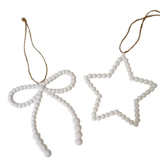Elegante Conjunto De Adornos Navideños De Cuentas