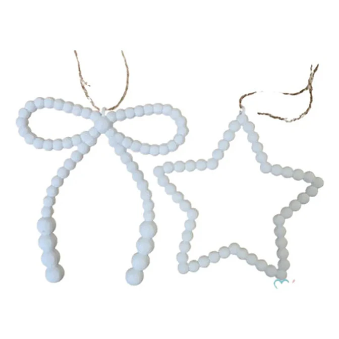 Elegante Conjunto De Adornos Navideños De Cuentas 3