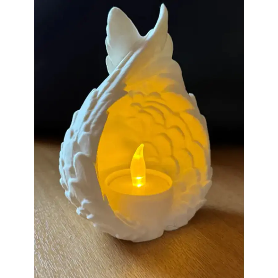 Portavelas Led Alas De Ángel Guardián