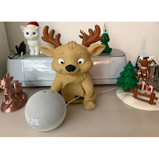 Soporte Para Parlante Echo Dot Con Forma De Reno