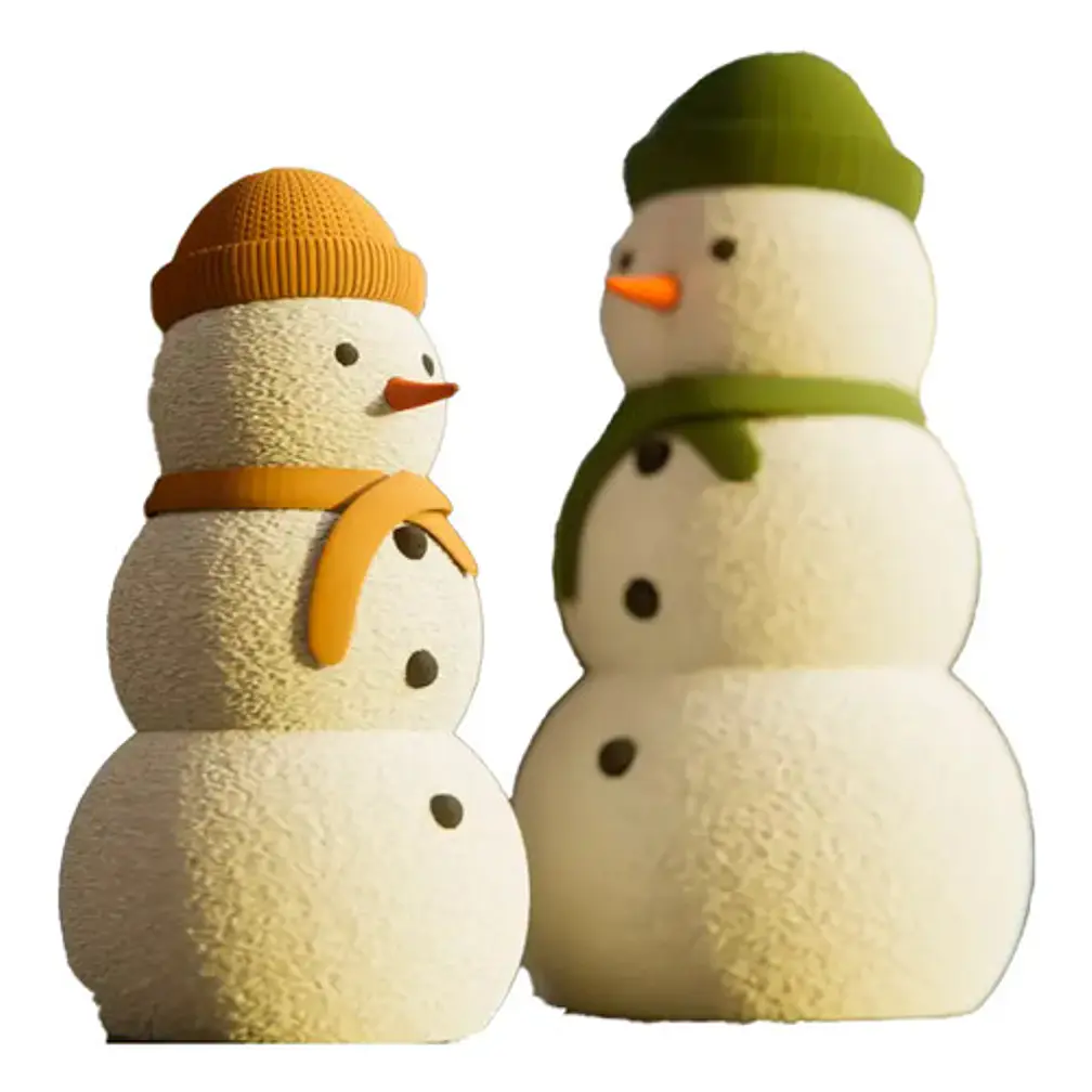 Adornos Navidad - Muñecos De Nieve Efecto Peludo (pack 2 Un) 1