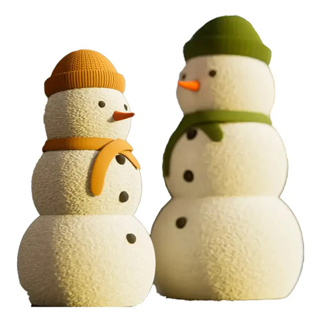 Adornos Navidad - Muñecos De Nieve Efecto Peludo (pack 2 Un)
