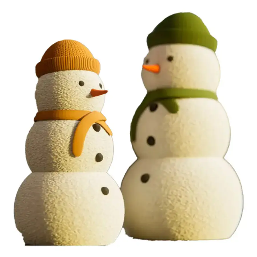 Adornos Navidad - Muñecos De Nieve Efecto Peludo (pack 2 Un)