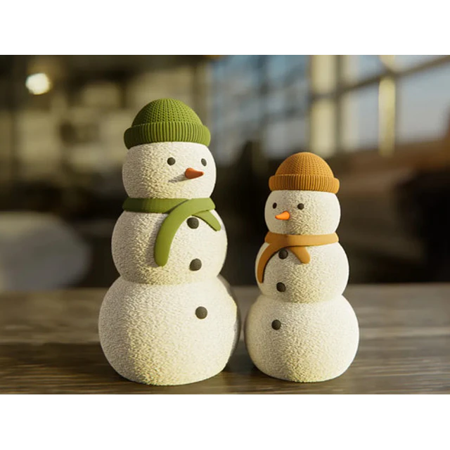 Adornos Navidad - Muñecos De Nieve Efecto Peludo (pack 2 Un)